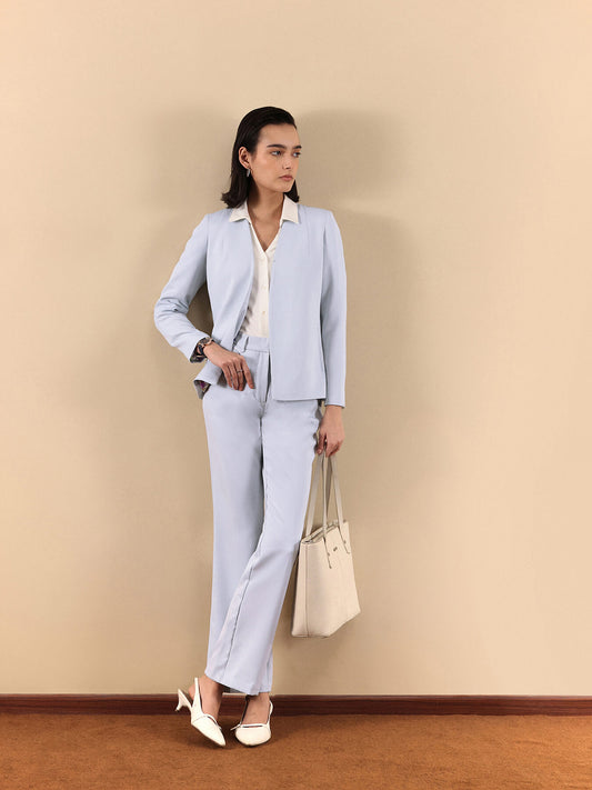 Open Front Blazer And Trouser Co-ord - Blue