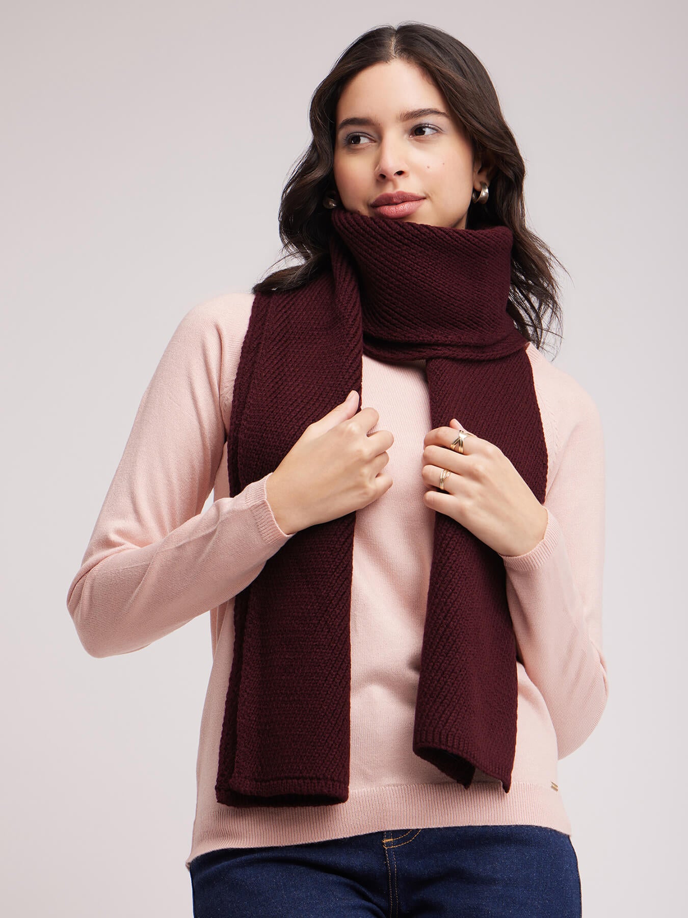 LivSoft Knitted Muffler - Wine