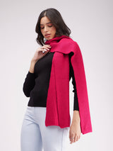 Textured Knit Muffler- Fuchsia