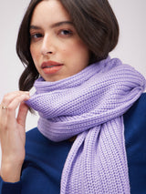 Textured Knit Muffler- Lilac