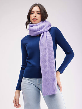 Textured Knit Muffler- Lilac