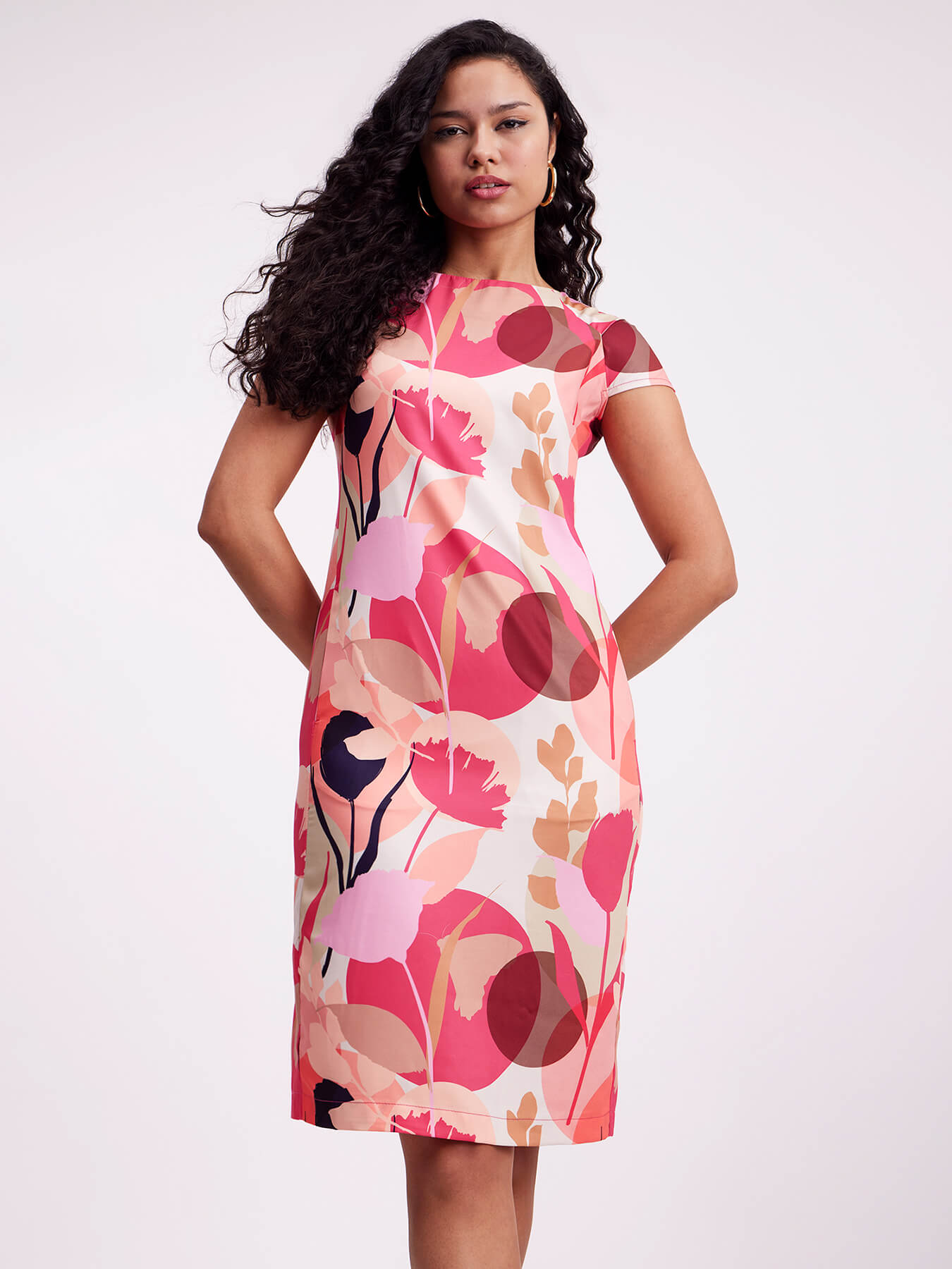 Floral Print Shift Dress - Multicolour