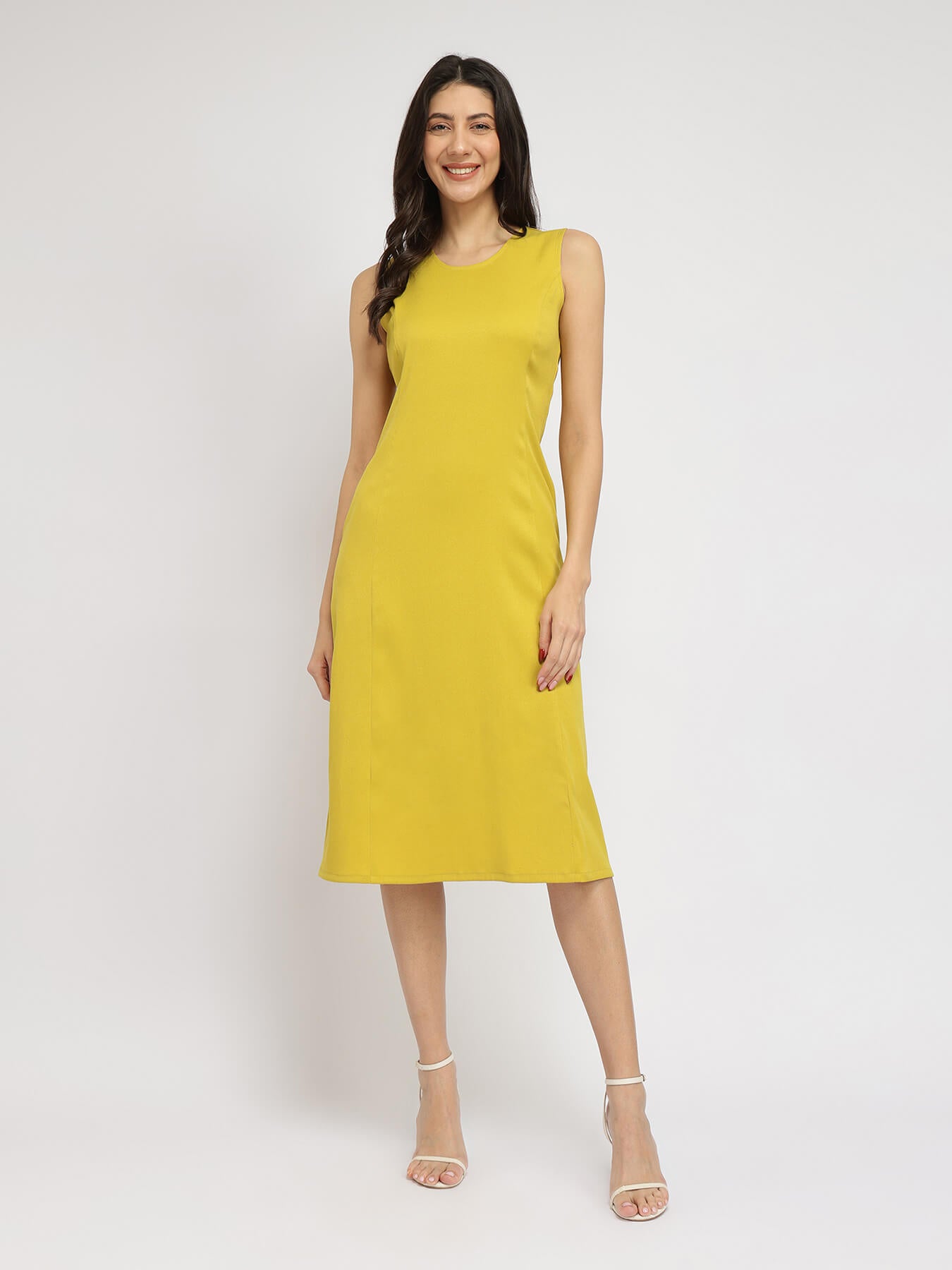 A-line Midi Dress - Green