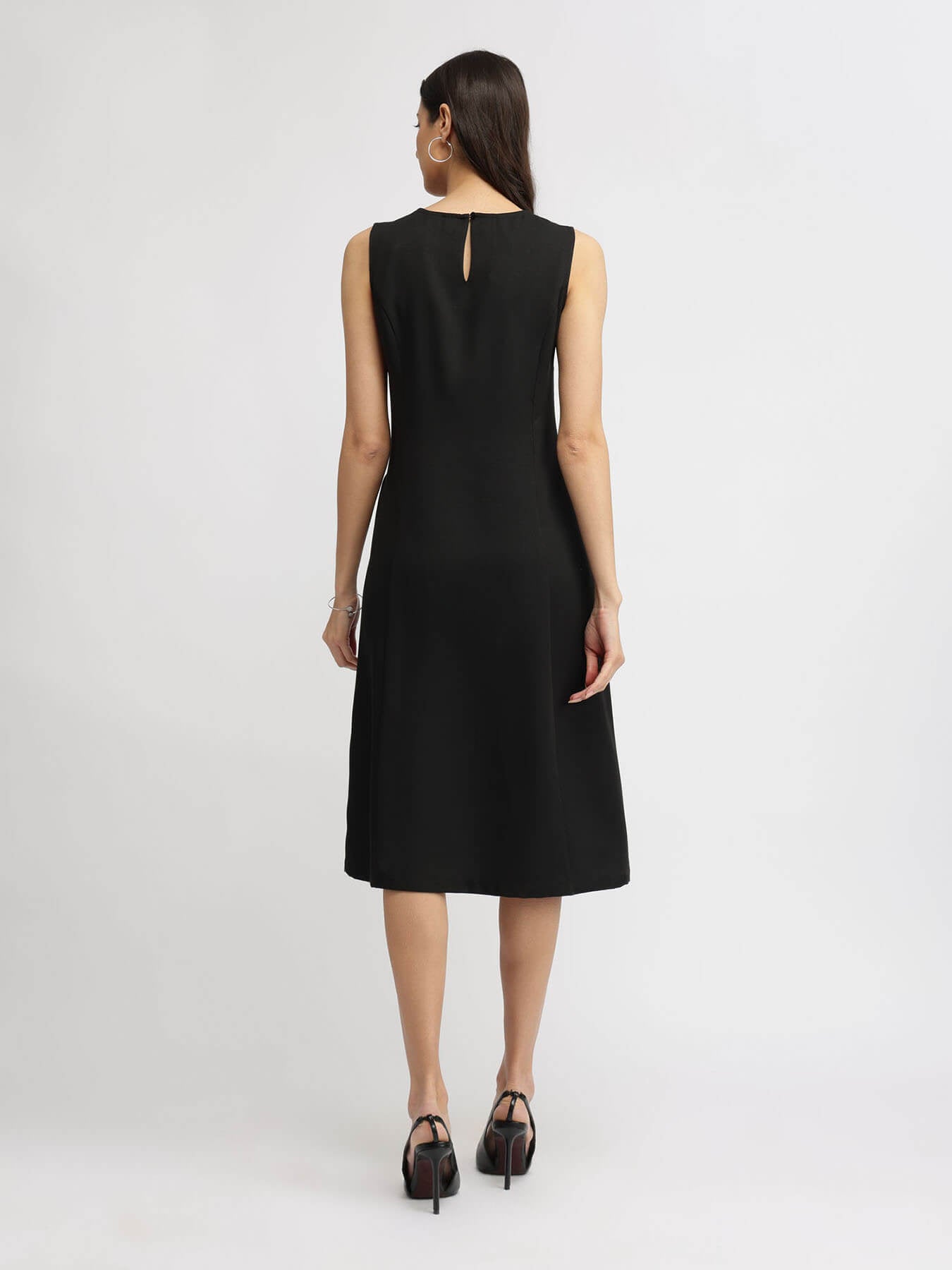 A-line Midi Dress - Black