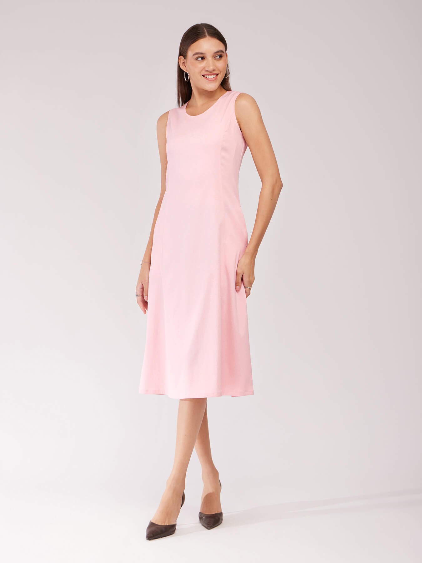 A-line Midi Dress - Pink