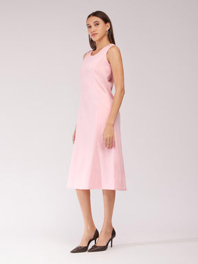 A-line Midi Dress - Pink