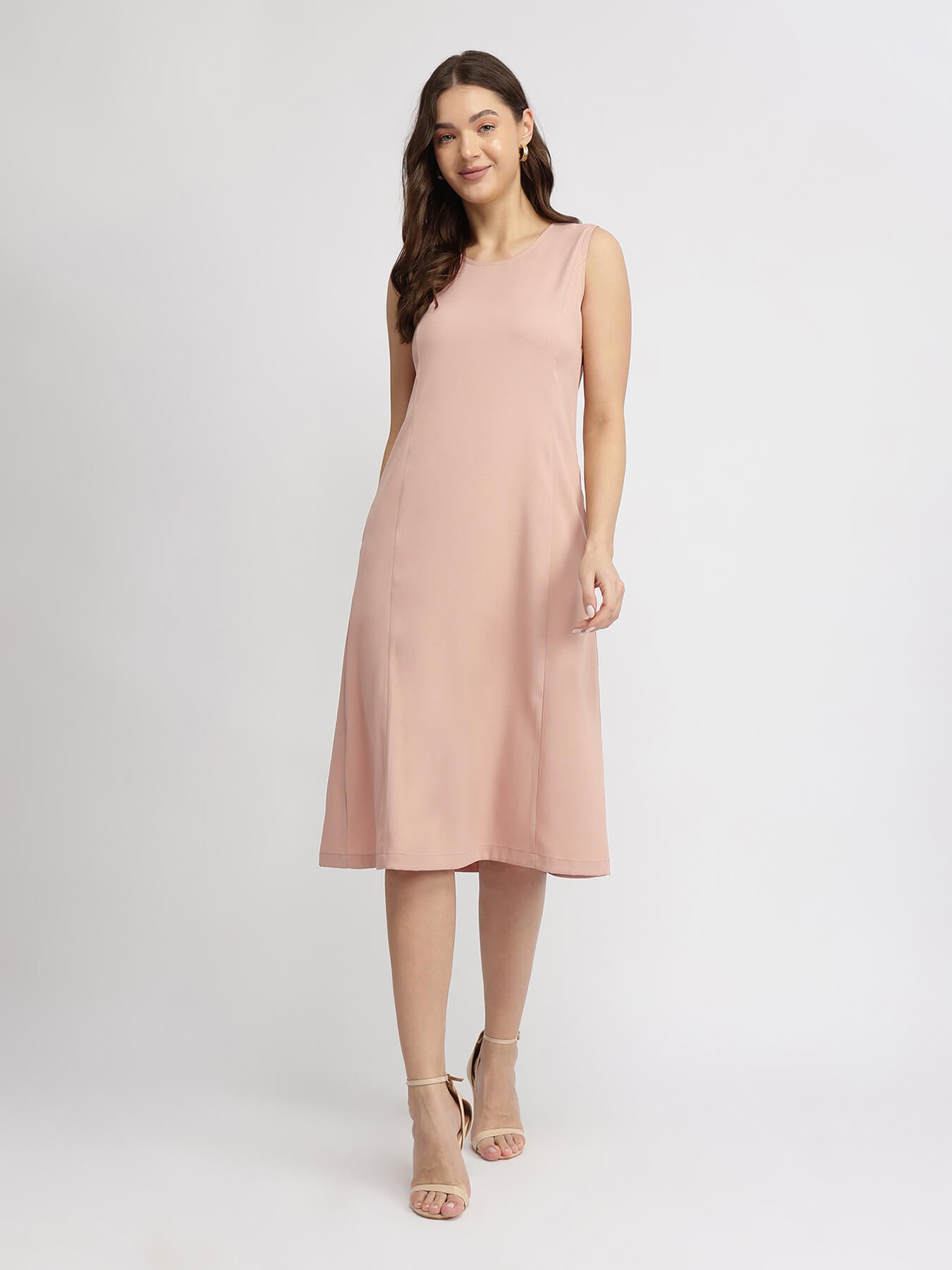 A-line Midi Dress - Blush Pink