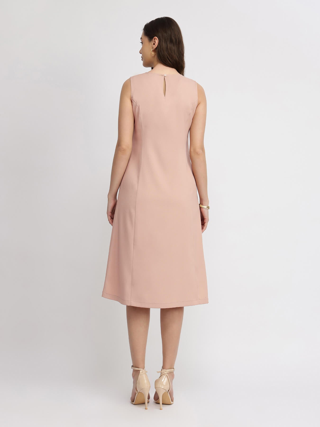 A-line Midi Dress - Blush Pink