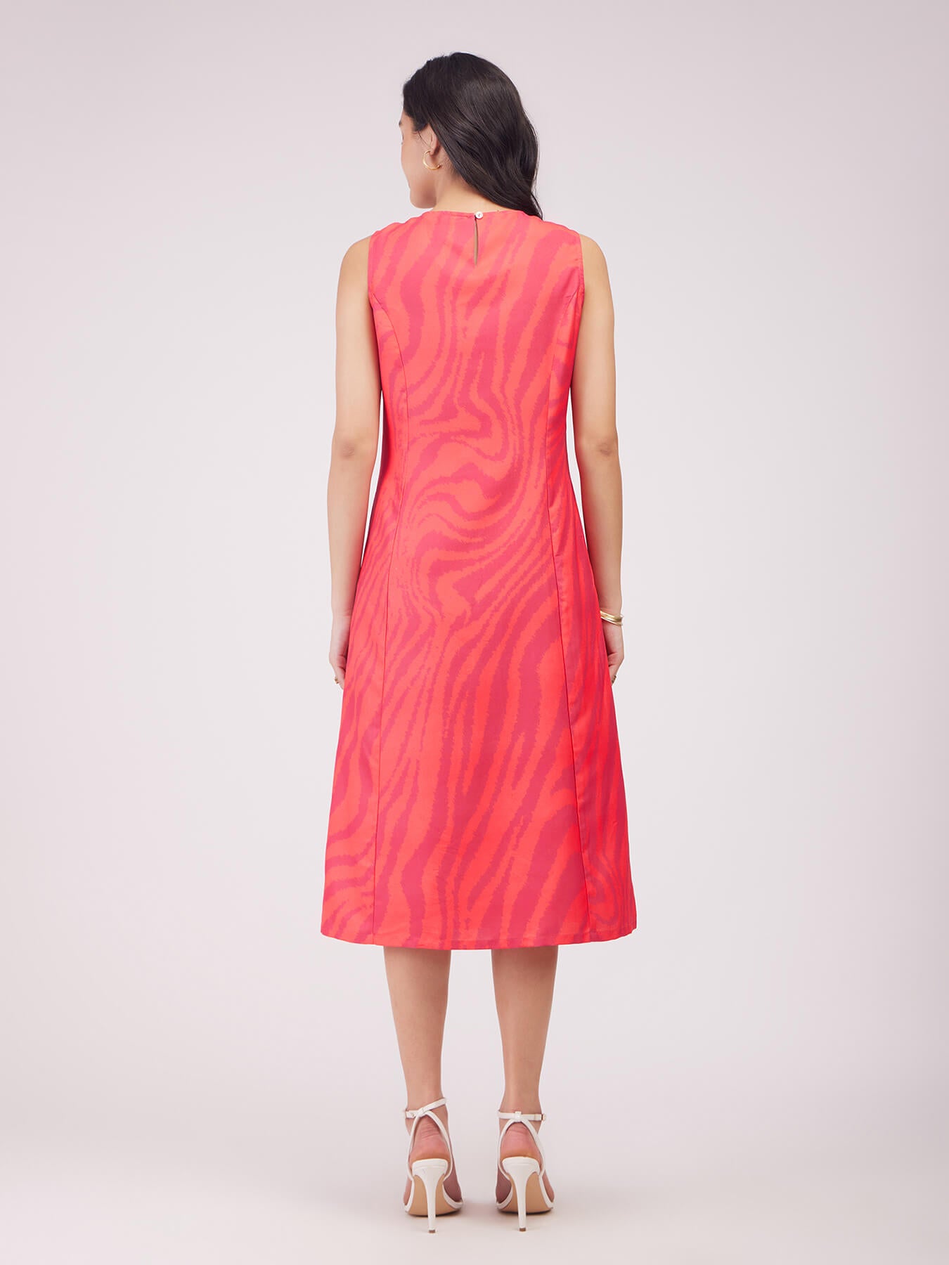 Sleeveless A-line Dress - Fuchsia