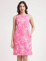 Cotton Shift Dress - Pink