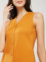 A-line Midi Dress - Mustard