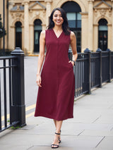 A-line Midi Dress - Maroon