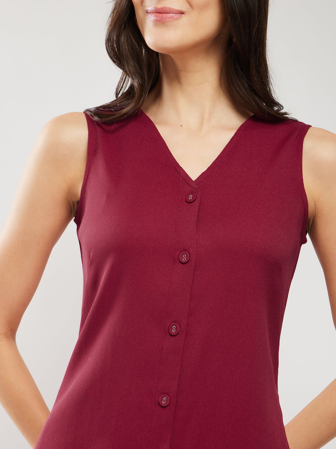 A-line Midi Dress - Maroon