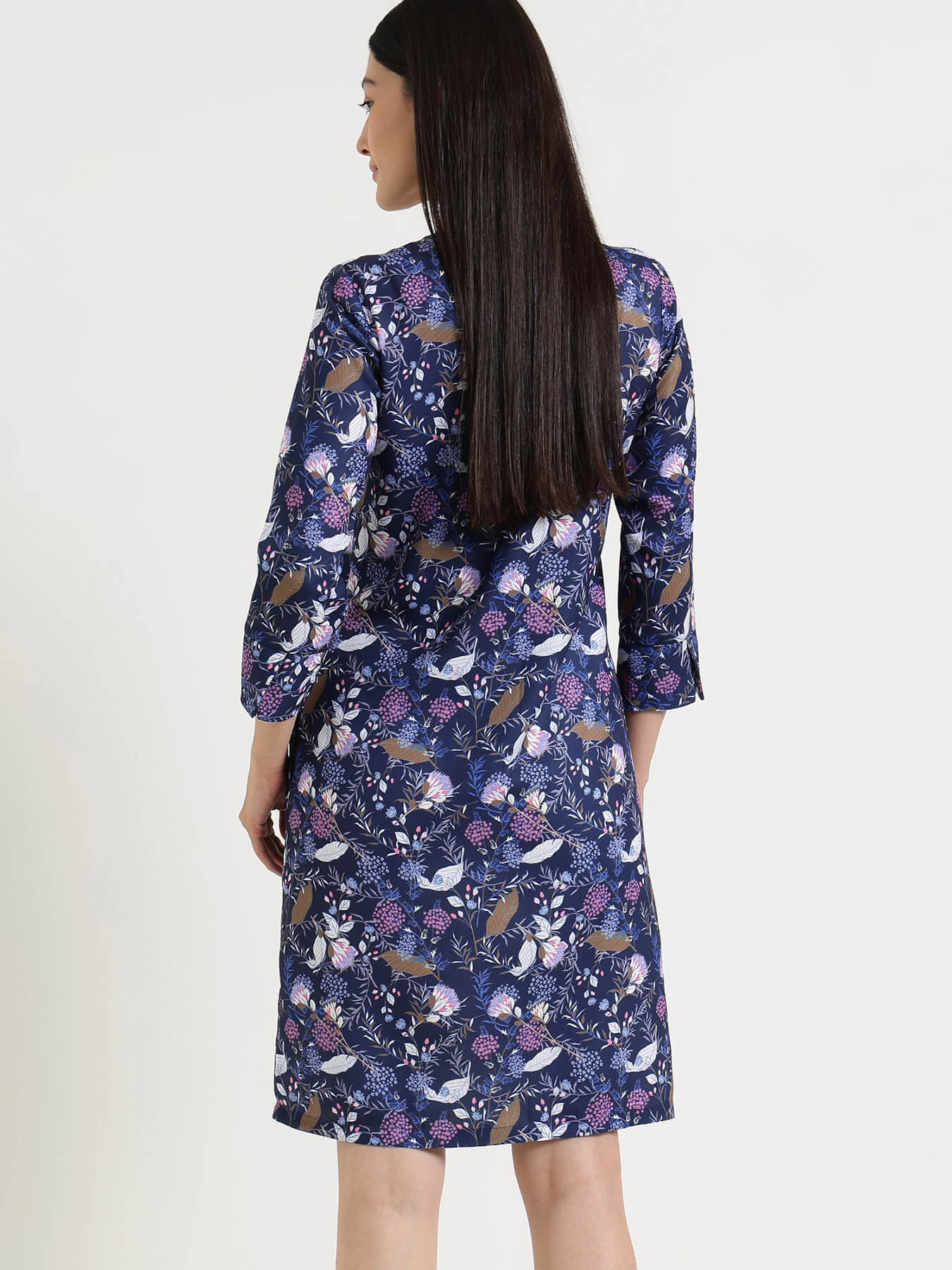 Floral Shift Dress - Blue