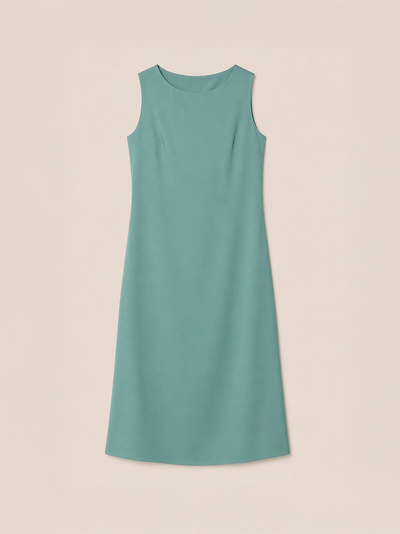 Round Neck Midi Dress - Green