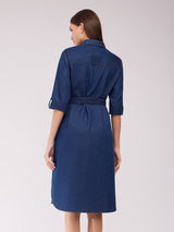 Denim Dress - Navy Blue