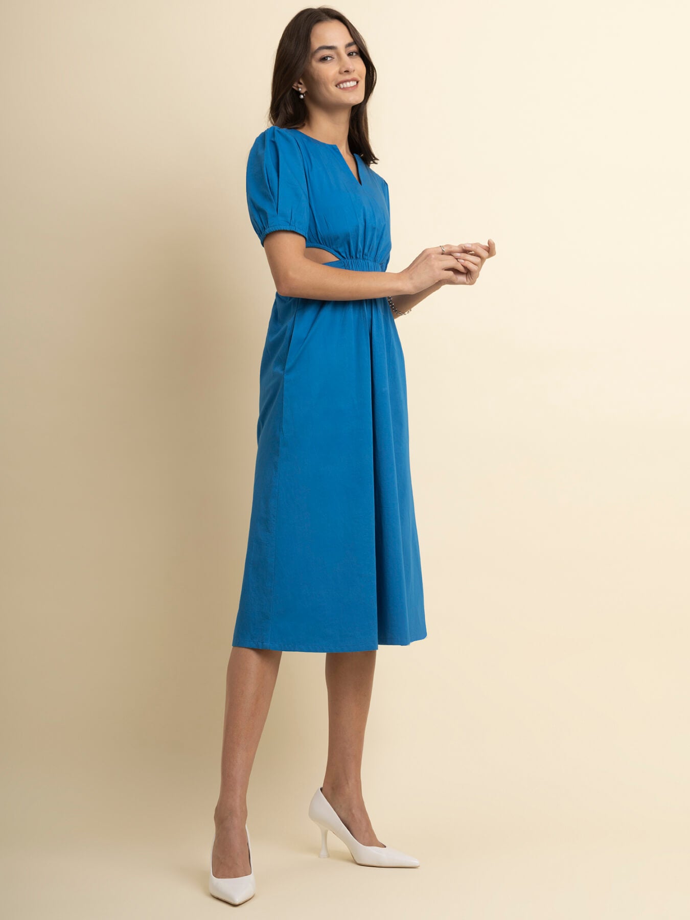 Cutout Detail Dress - Blue