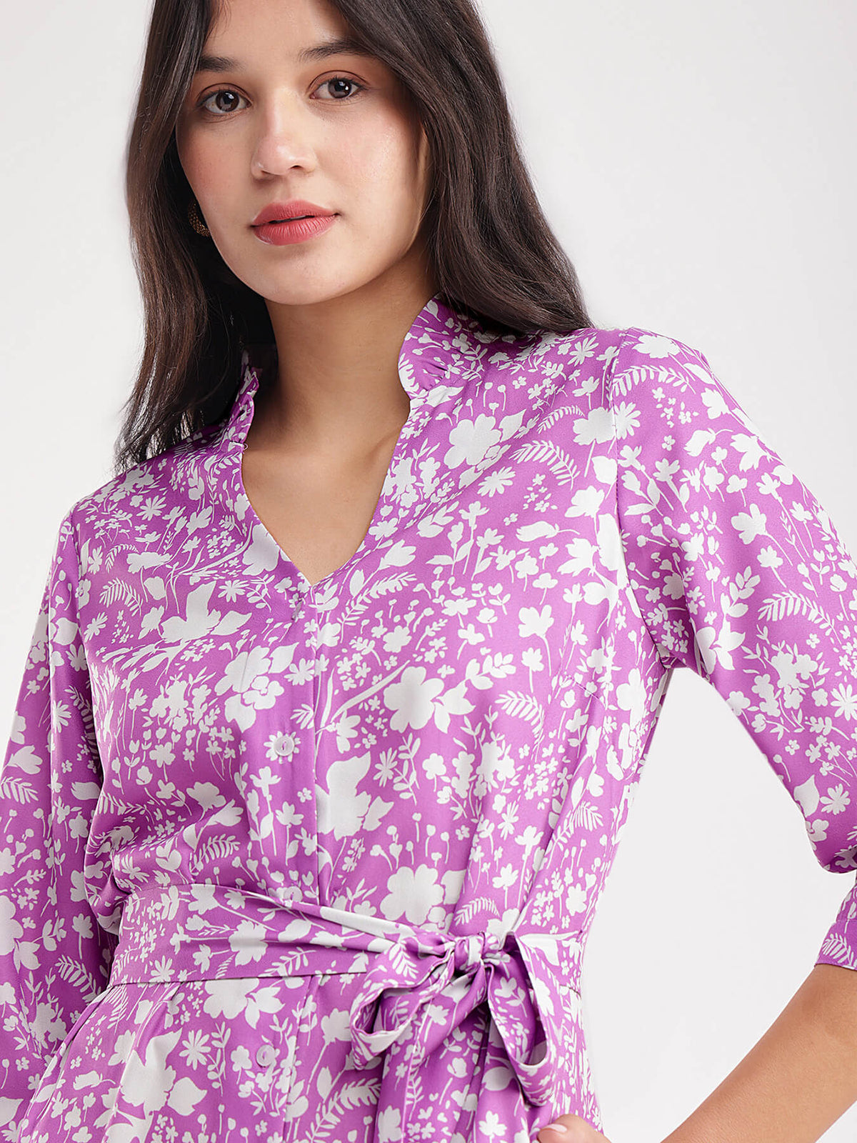 Floral Print Dress - Lilac