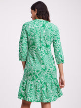 Linen Shirt Dress - Green