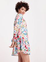 Tiered Shirt Dress - Multicolour