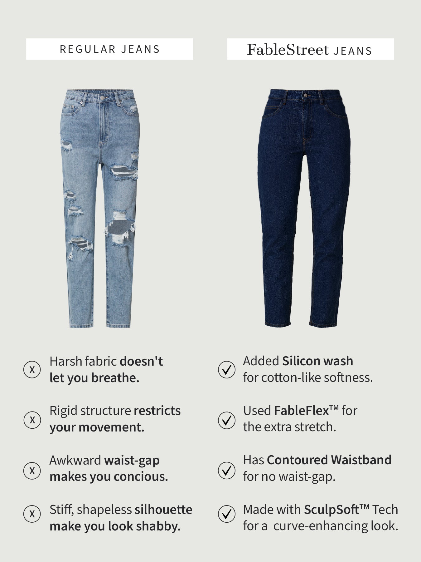 Wide Leg Jeans - Dark Blue