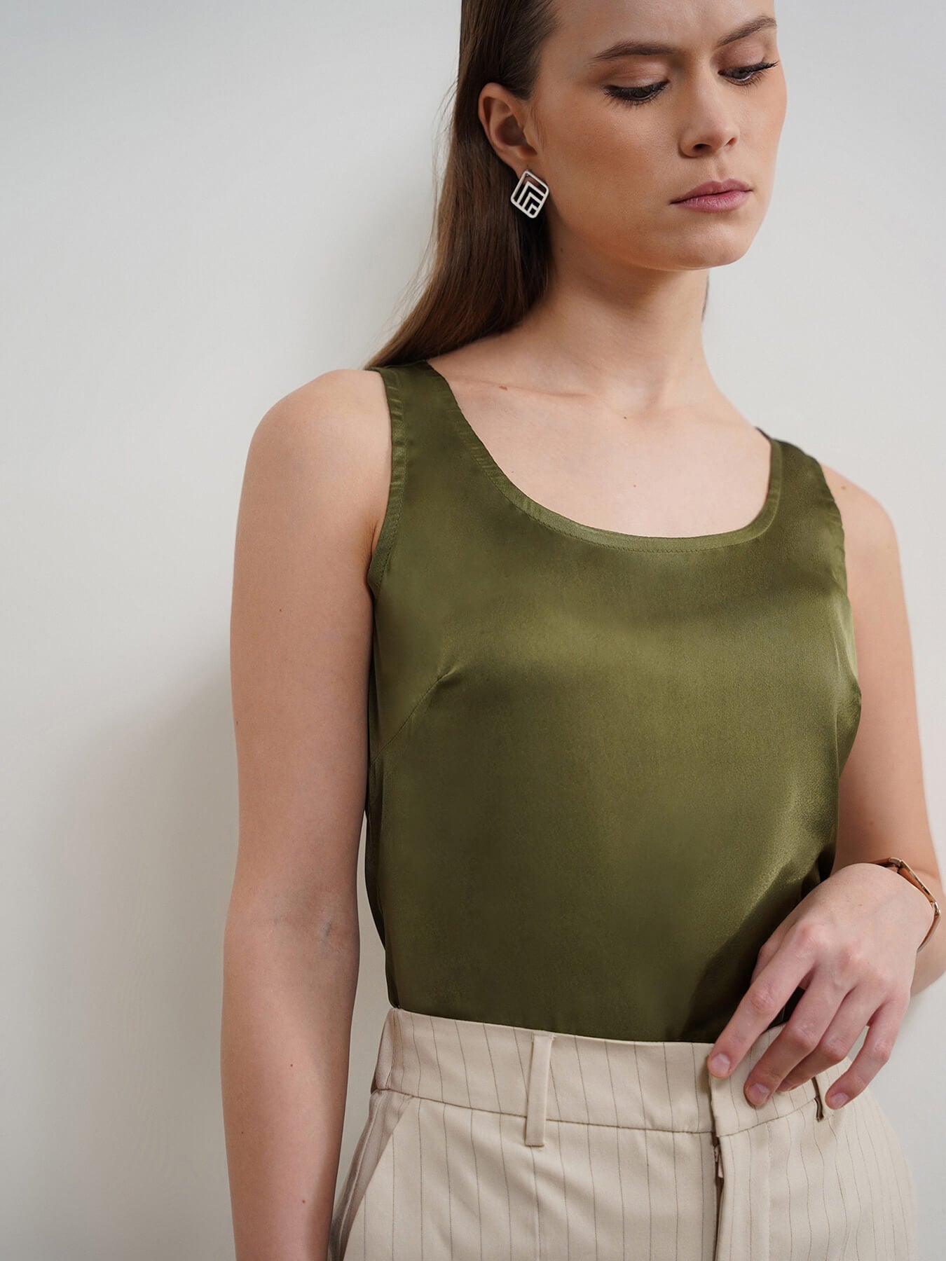 Scoop Neck Top - Olive