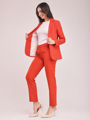 Jacket And Trousers Co-ord Set - Vermilion