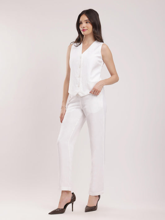 Linen Co-ord Set - White