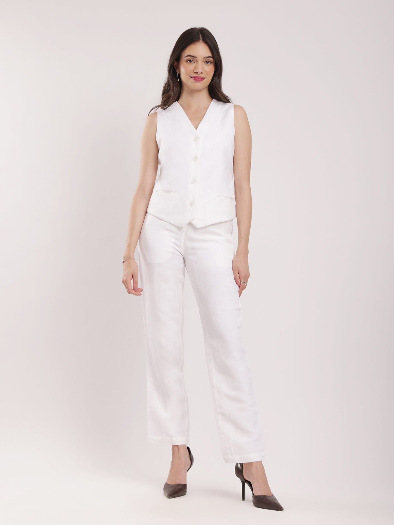 Linen Co-ord Set - White