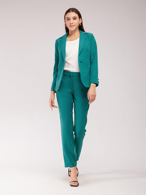 Single Breasted Blazer And Trousers Co-ord Set - Teal