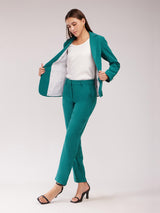 Single Breasted Blazer And Trousers Co-ord Set - Teal