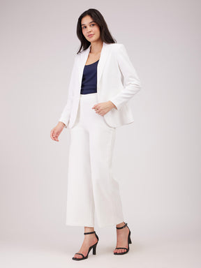 Single Breasted Blazer And Trousers Co-ord Set - Off White