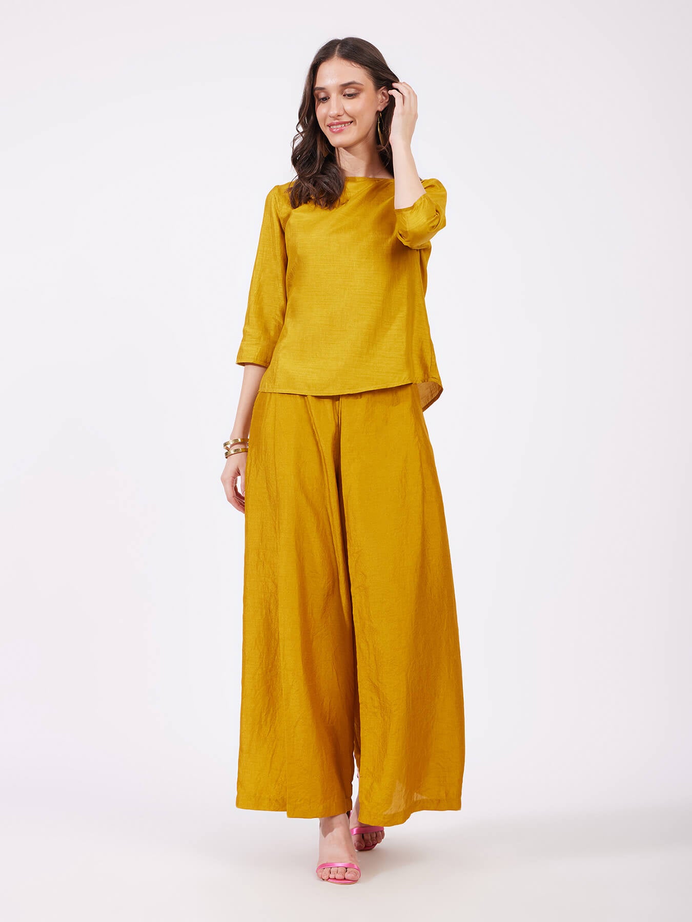 Silk Co-ord Set - Mustard