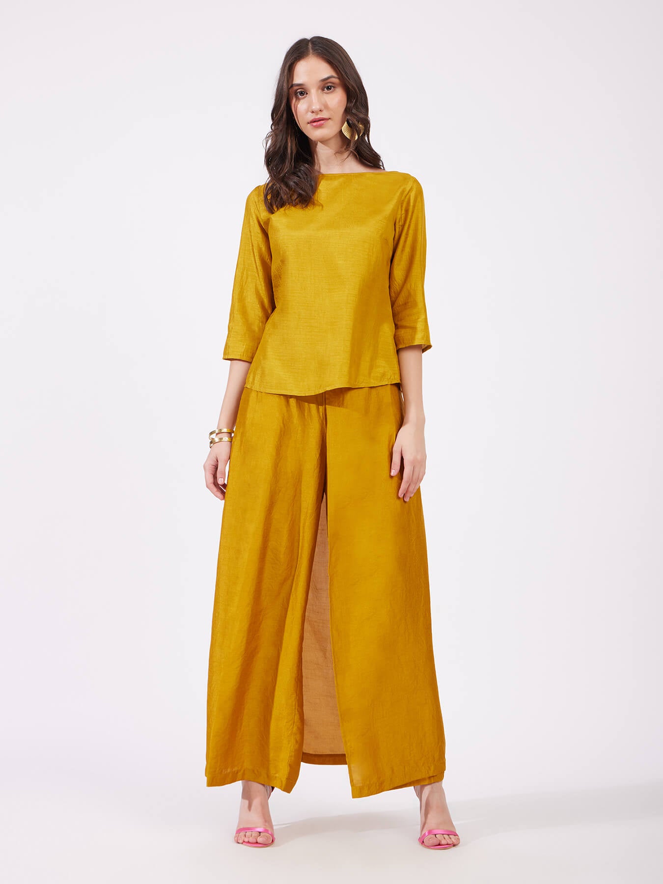 Silk Co-ord Set - Mustard