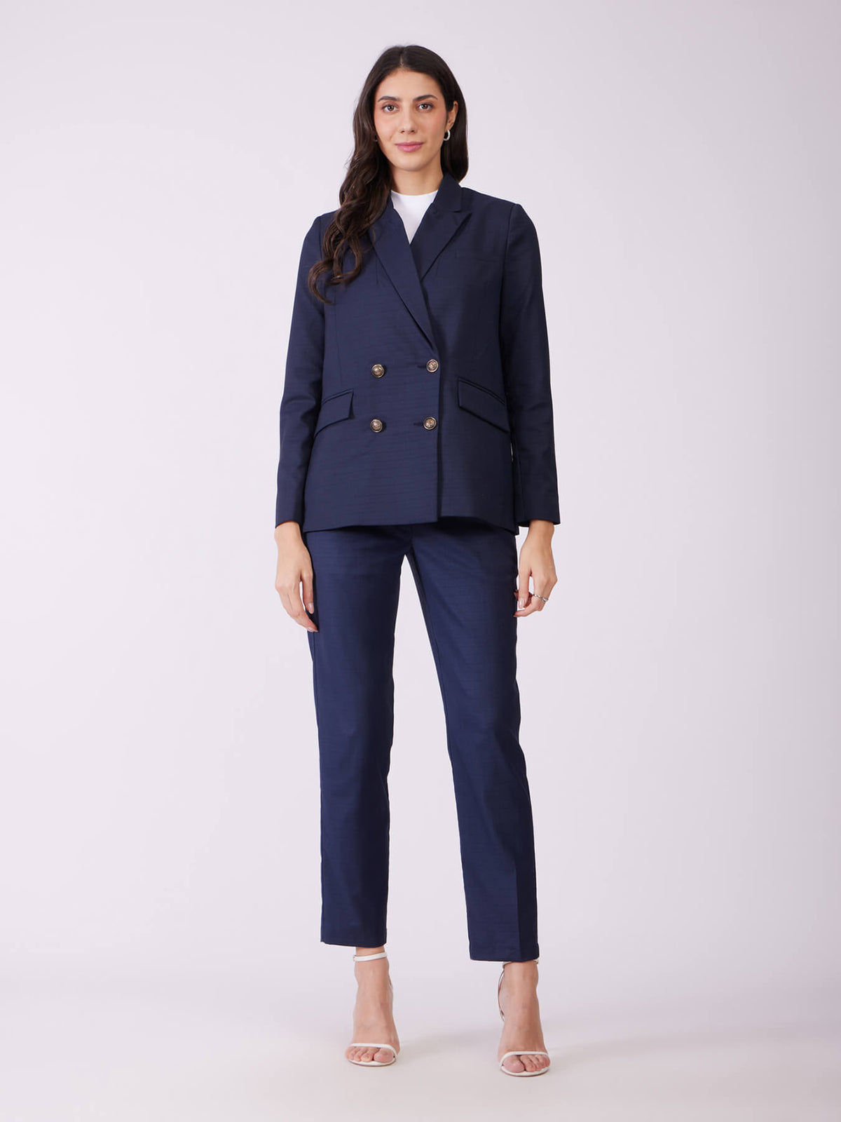 Blazer And Trousers Co-ord Set - Navy