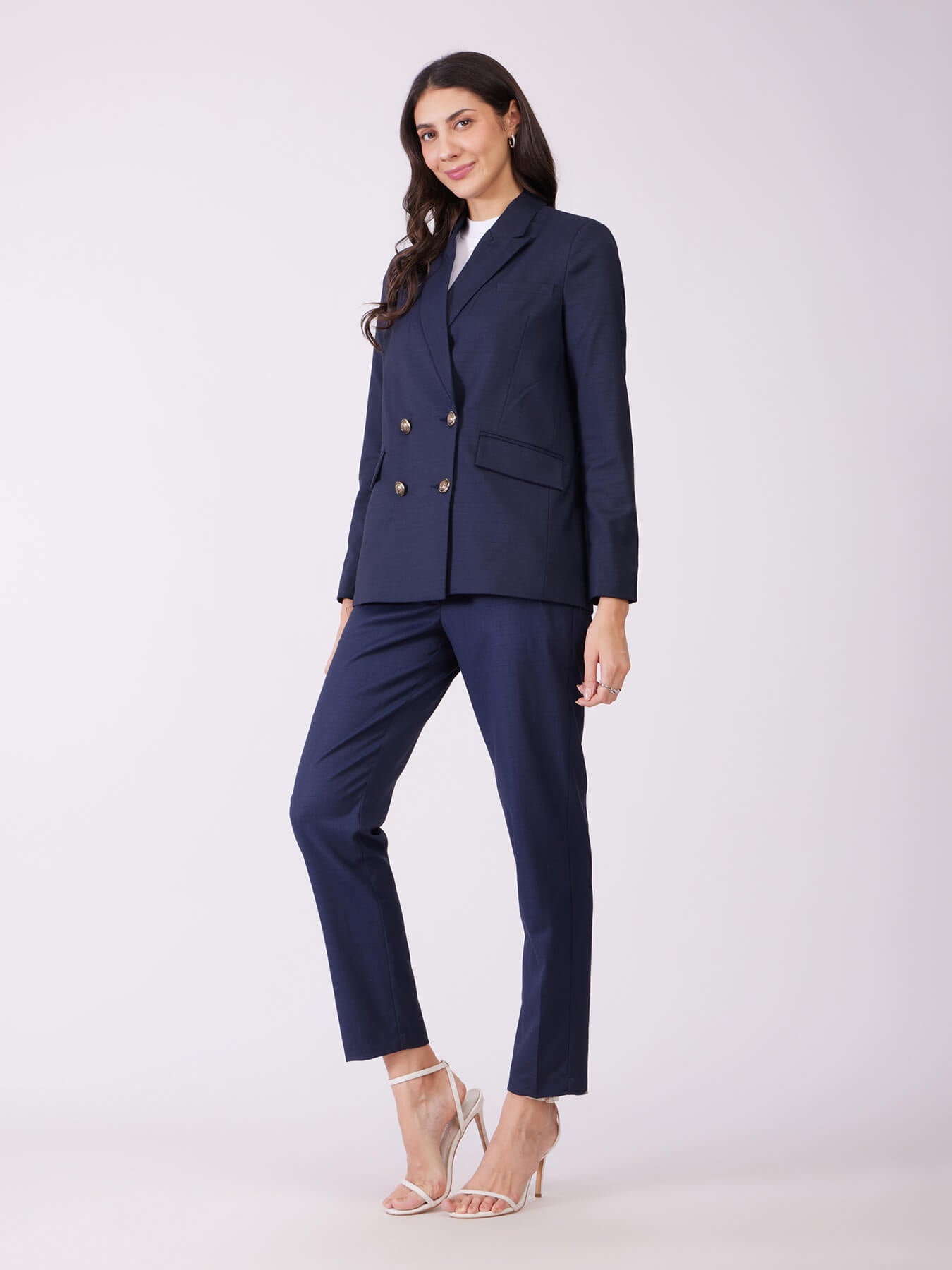 Blazer And Trousers Co-ord Set - Navy