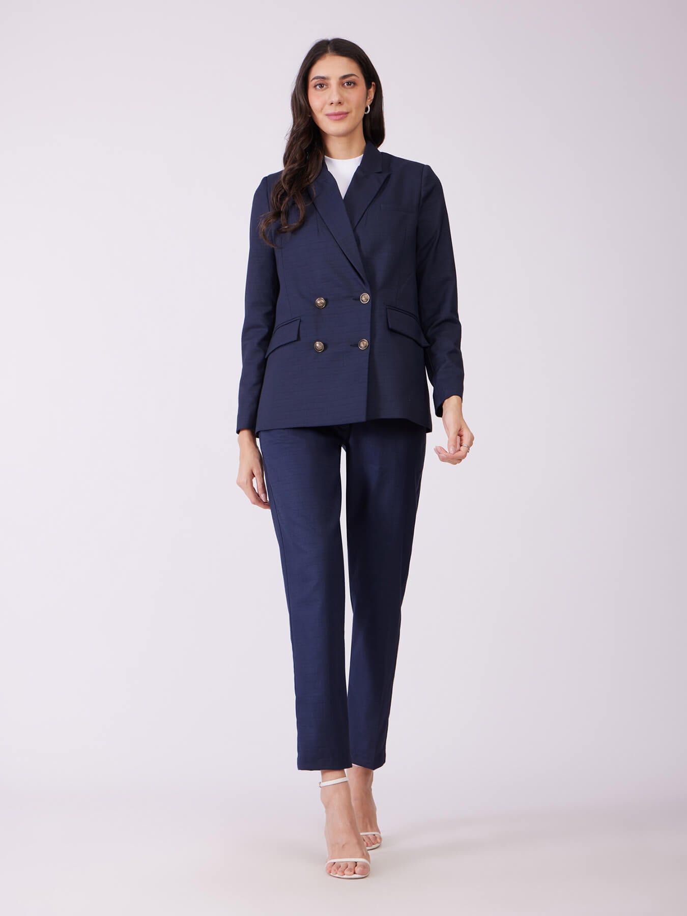 Blazer And Trousers Co-ord Set - Navy