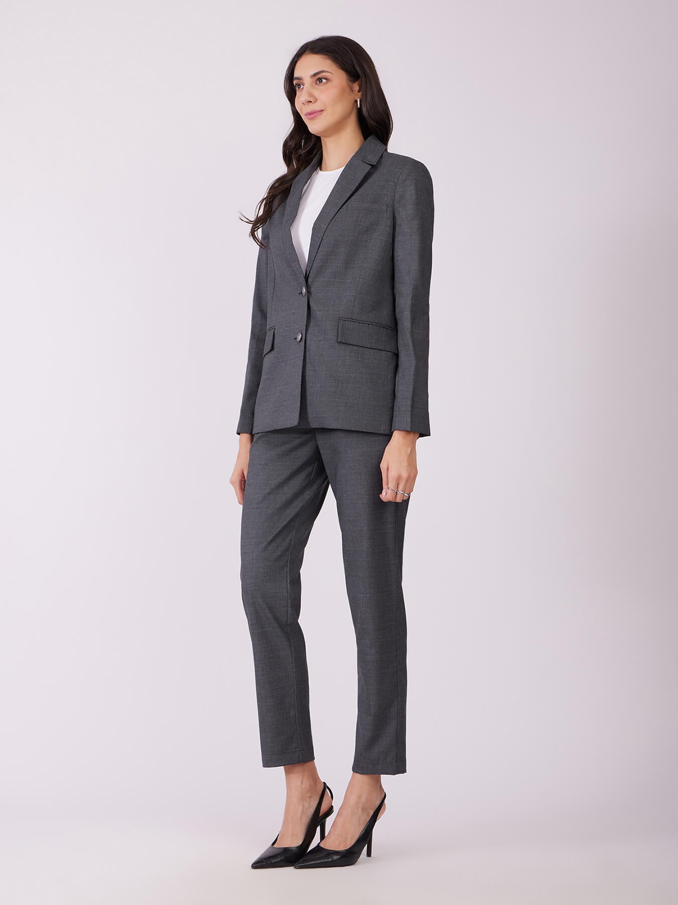 Blazer And Trousers Co-ord Set - Grey