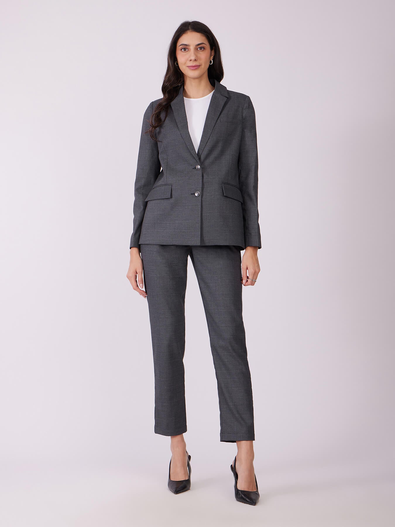 Blazer And Trousers Co-ord Set - Grey