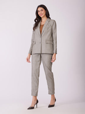 Blazer And Trousers Co-ord Set - Beige