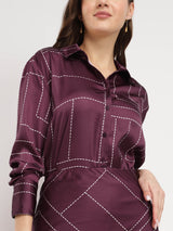Dash and Dot Co-ord - Maroon
