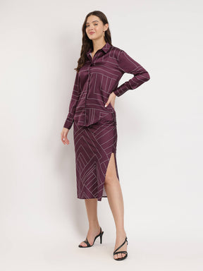 Dash and Dot Co-ord - Maroon