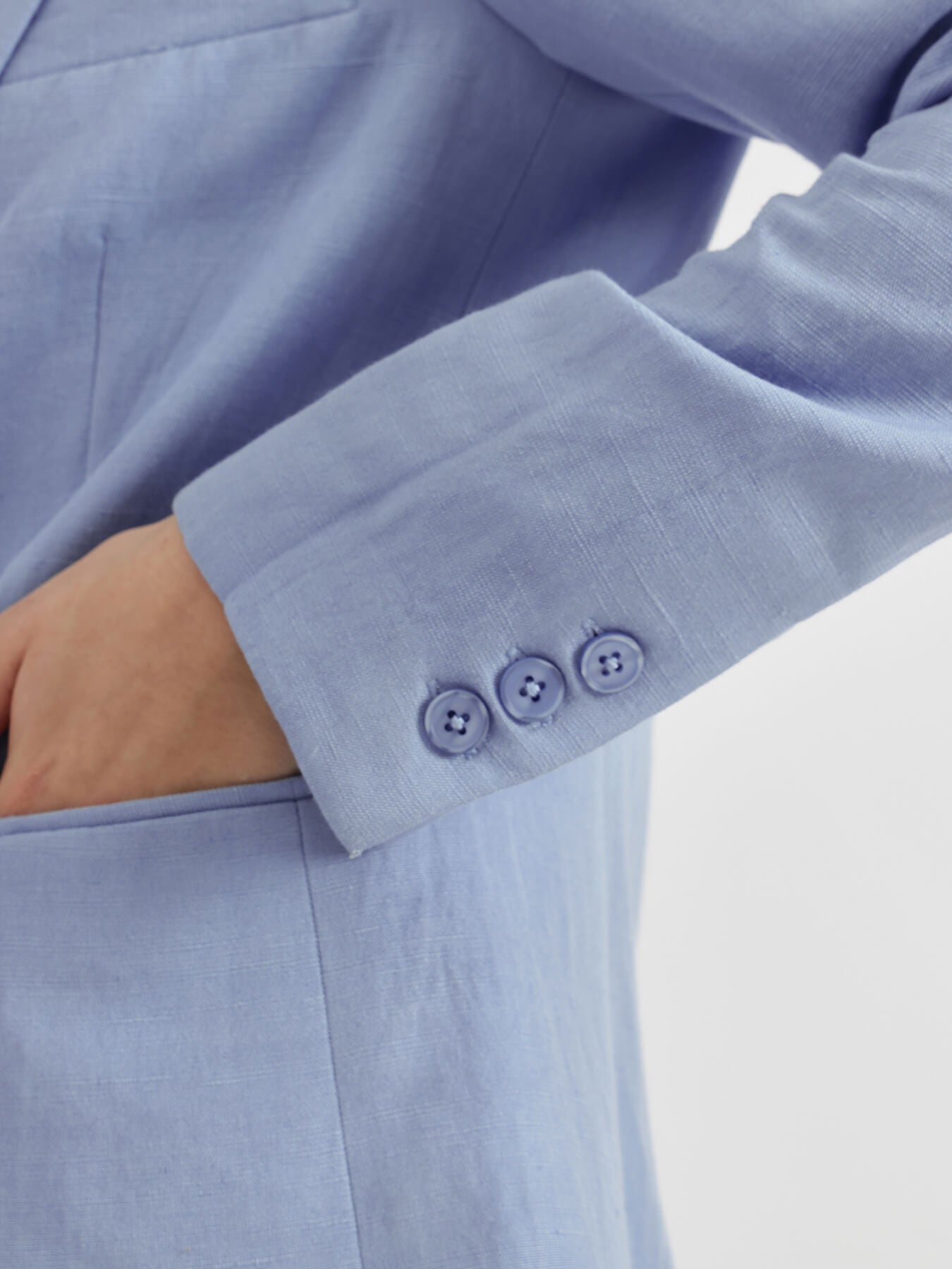 Linen Blazer Co-ord - Light Blue