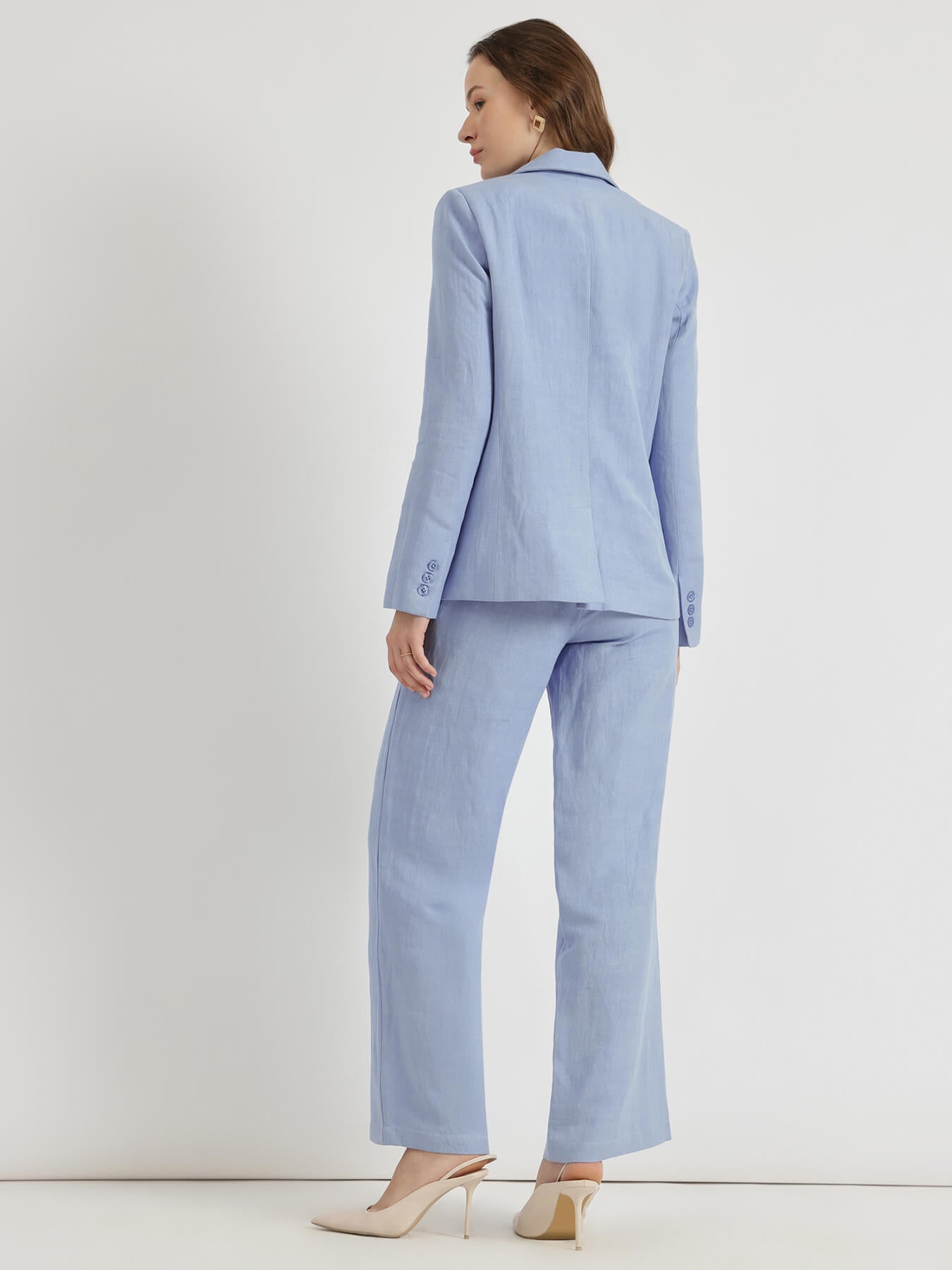 Linen Blazer Co-ord - Light Blue