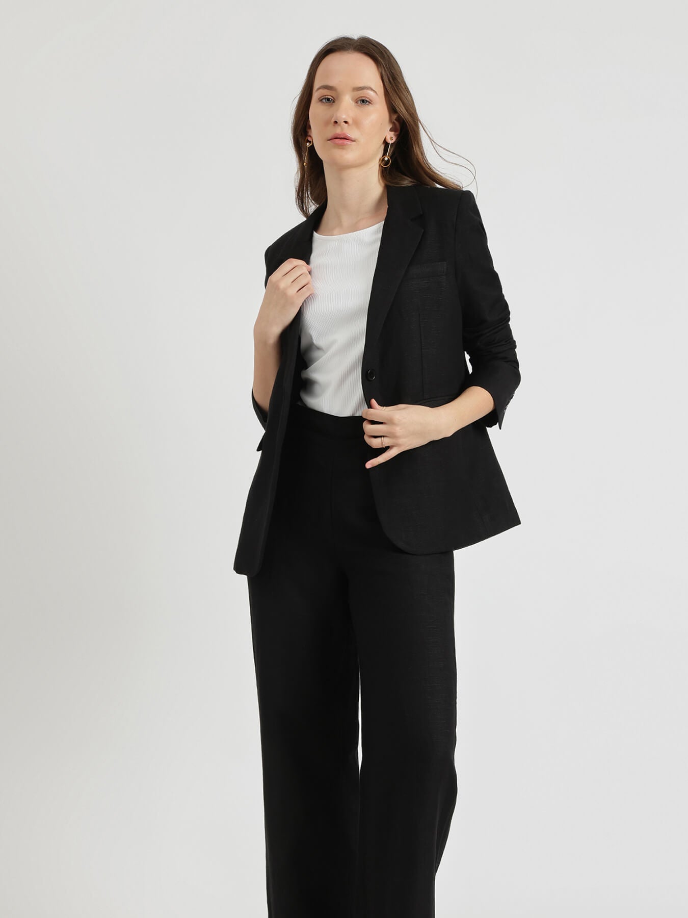 Linen Blazer Co-ord - Black