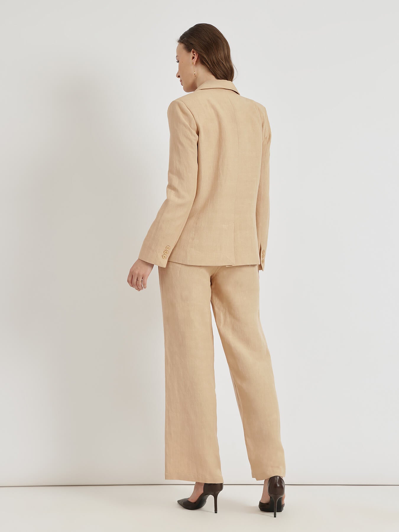 Linen Blazer Co-ord - Beige