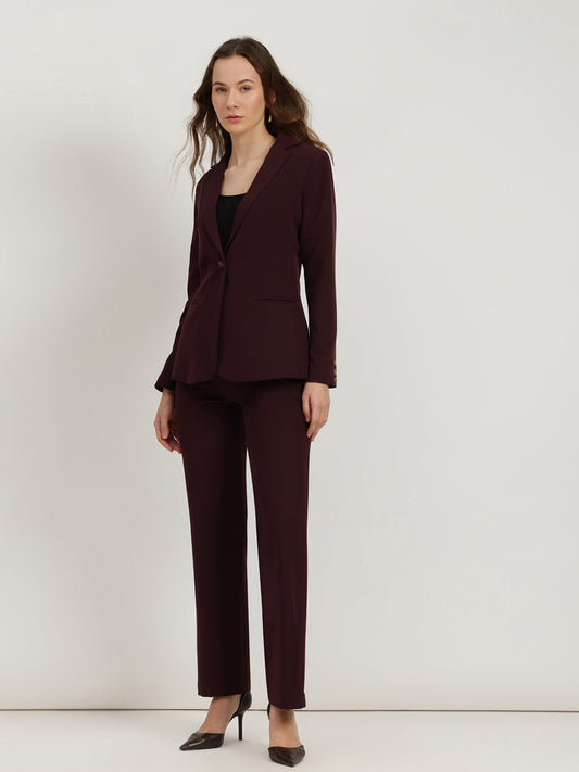 Blazer And Trousers Coord - Wine