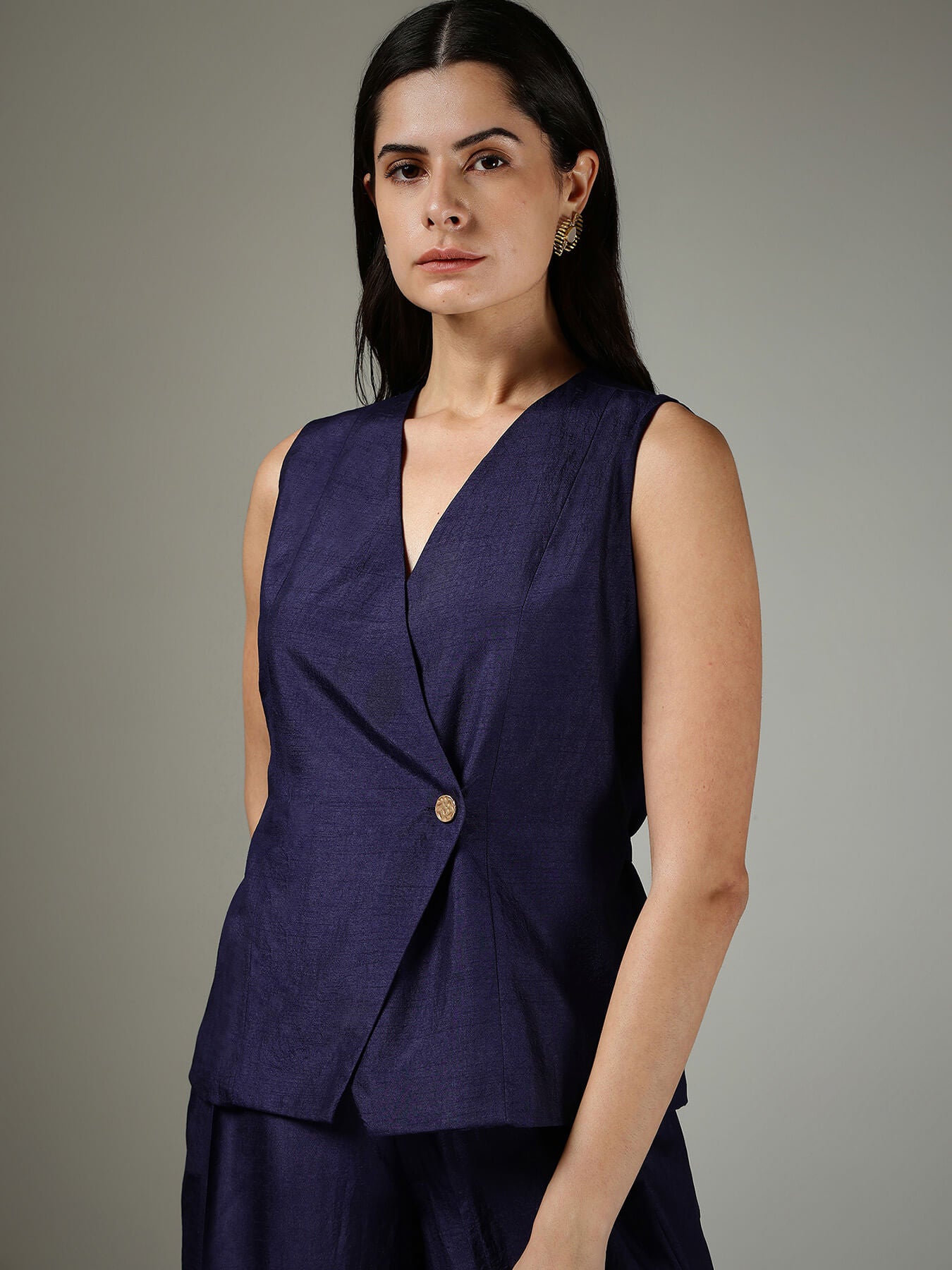 Waistcoat & Trousers Co-ord Set -  Navy Blue