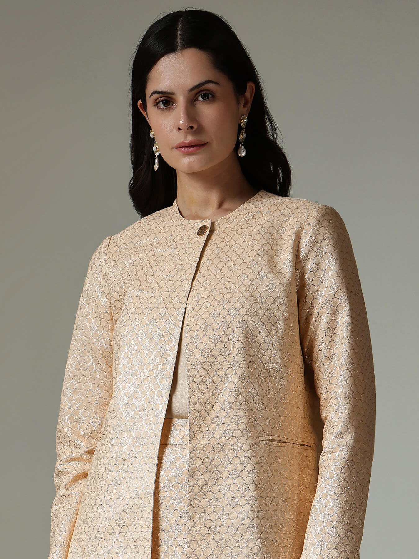 Jacket & Skirt Co-ord Set - Beige
