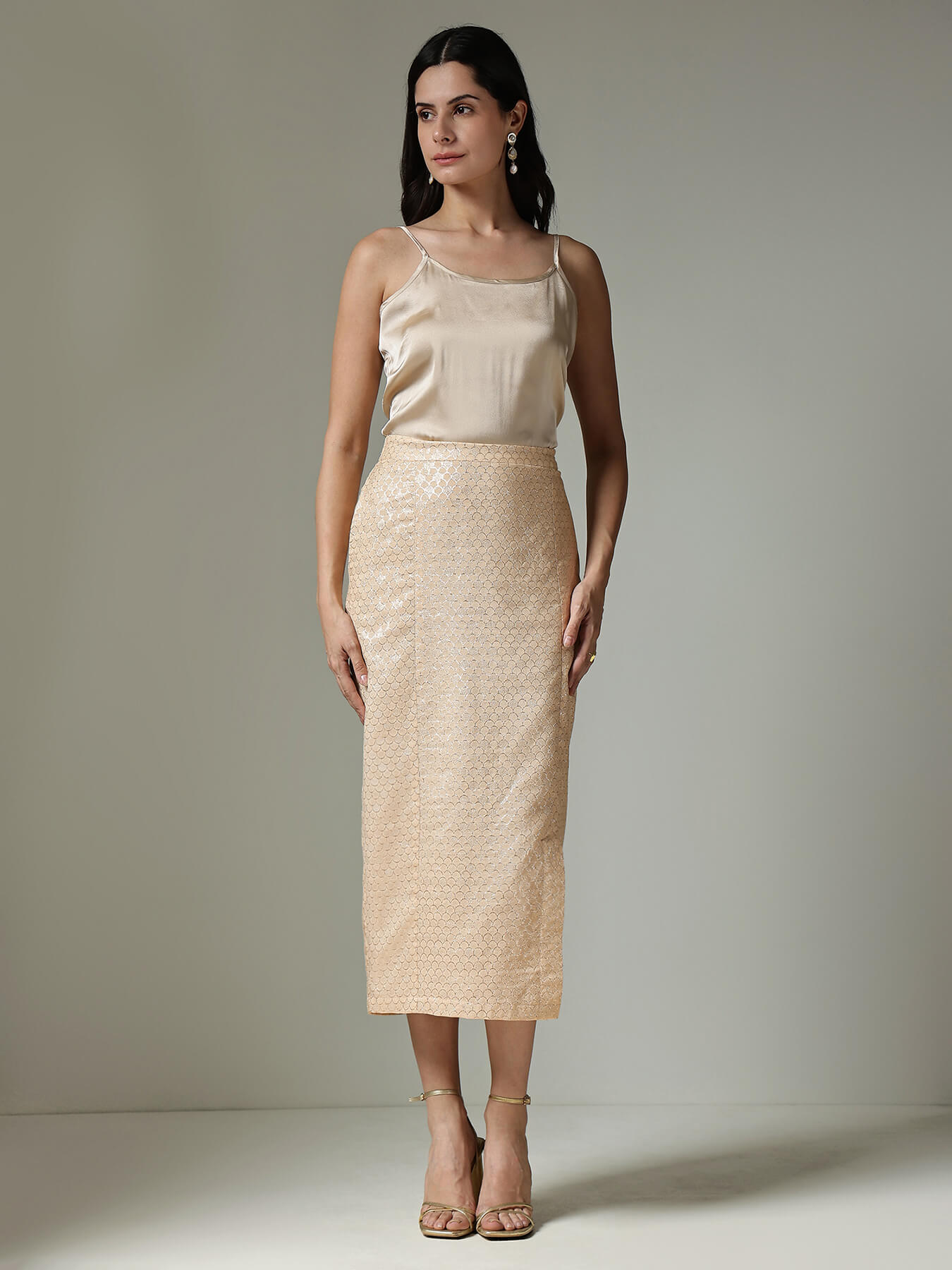 Jacket & Skirt Co-ord Set - Beige
